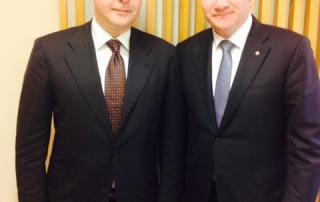 Президентът на ПЕС Сергей Станишев и премиерът на Швеция Стефан Лофвен